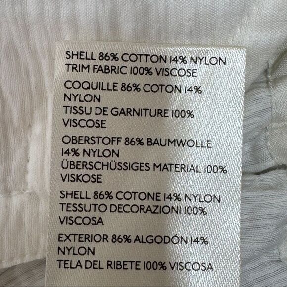 Maeve Anthropologie Beach Parachute Bomber Jacket White XL Scrunch Tie Zip Front - Picture 13 of 15